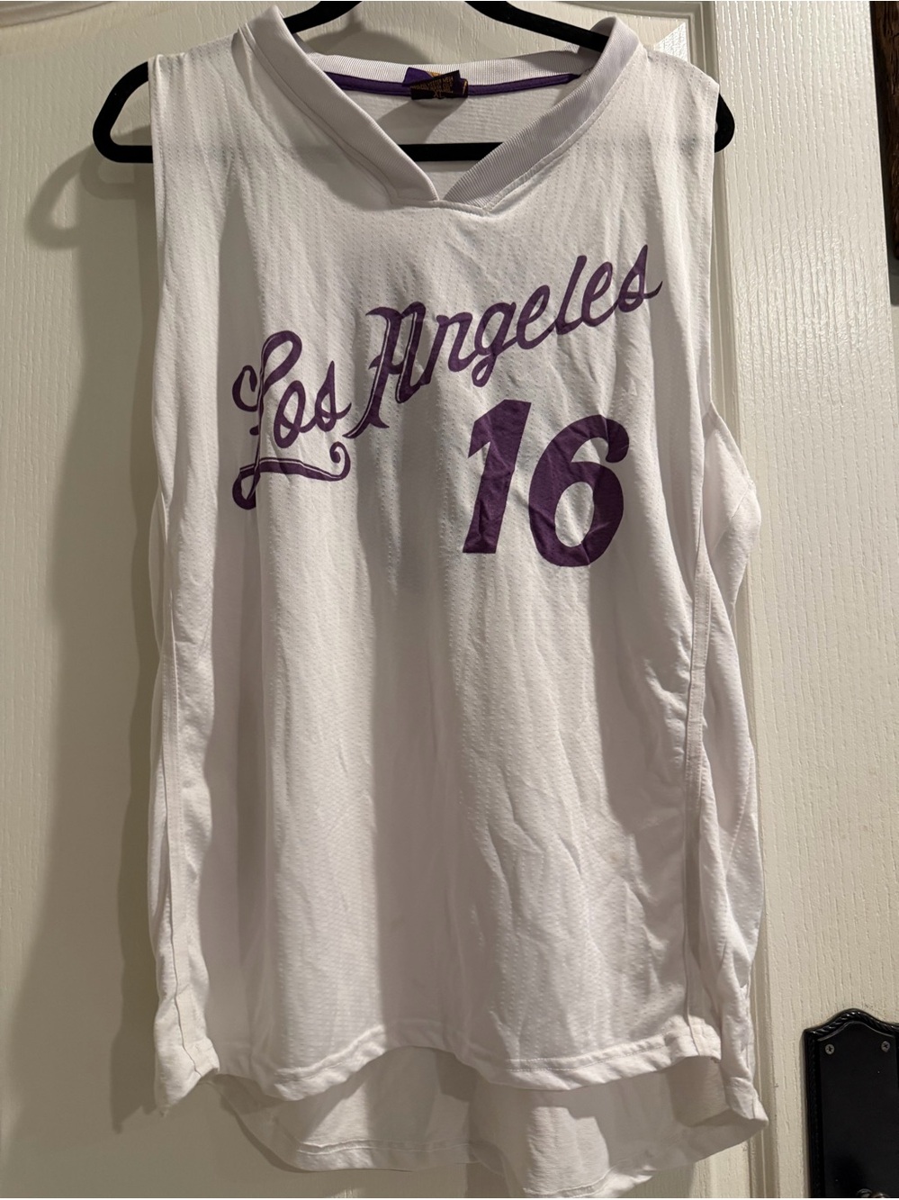 Los Angeles 16 White & Purple Sleeveless Men's Shirt